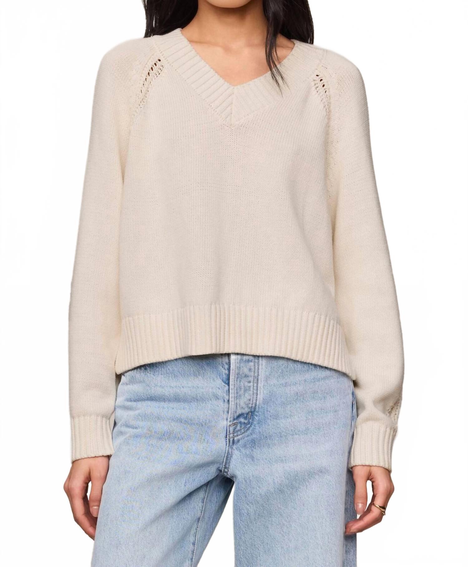 New Z Supply Stratton V-Neck Sweater In Sandstone